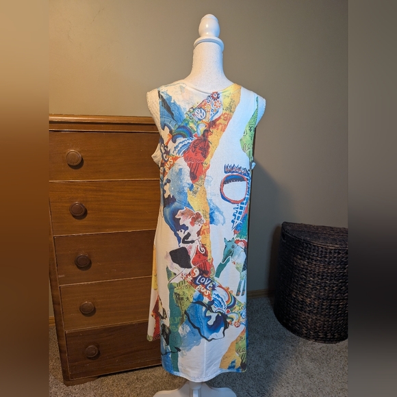 Inoah Sleeveless Wearable Art Graphic Print Knit Dress - Picture 7 of 12